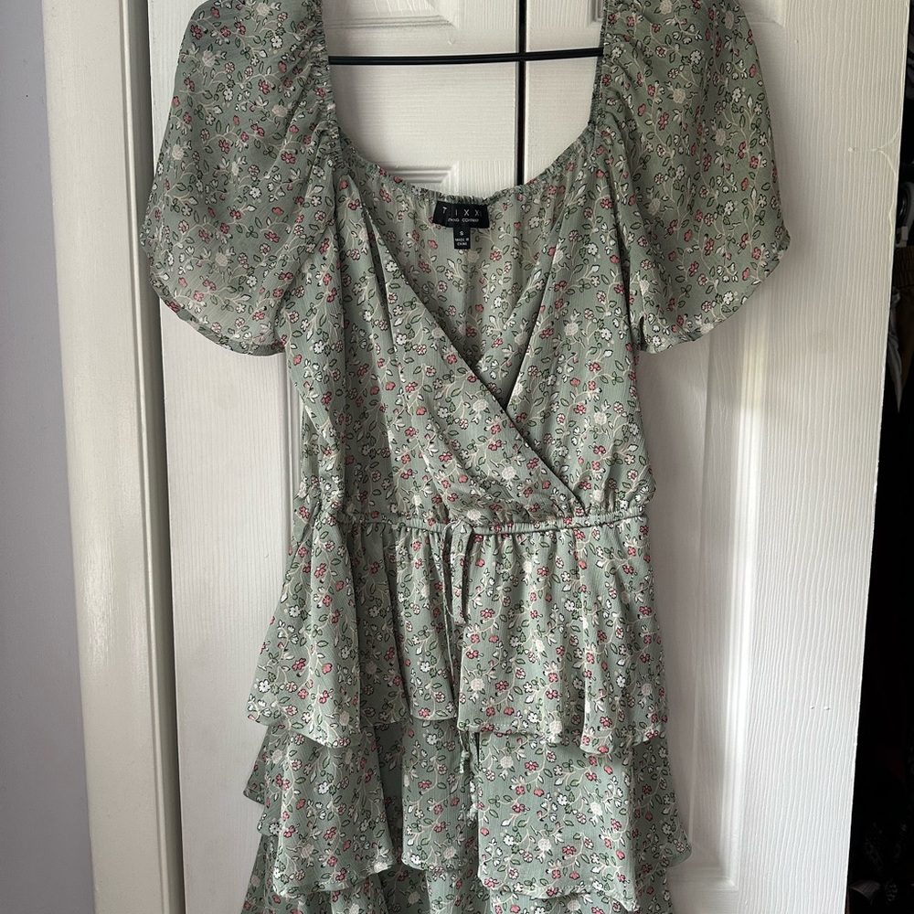 Trixxi Green Floral Dress